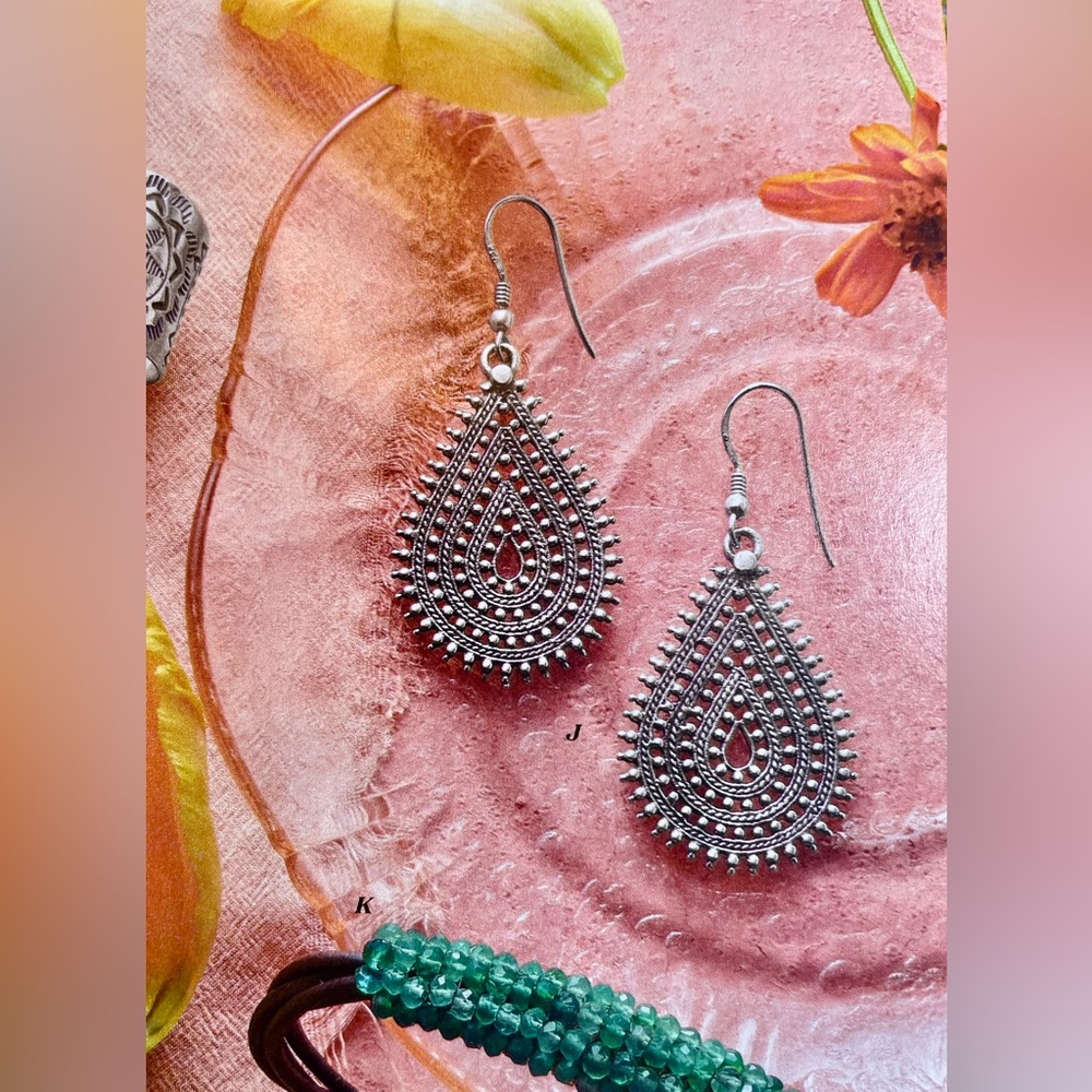 New! “Greeta” Elegant Silver Teardrop Earrings Retail $98.
